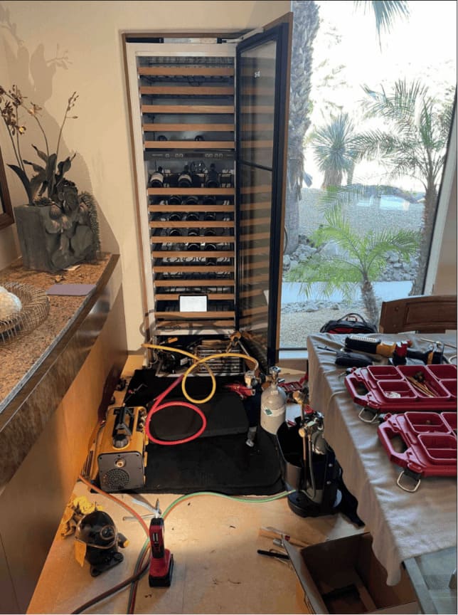 Sub-Zero wine column repair in a Chicago home