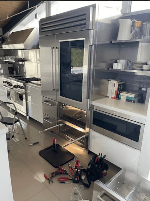 Sub-Zero PRO 48 glass-door refrigerator serviced in Chicago